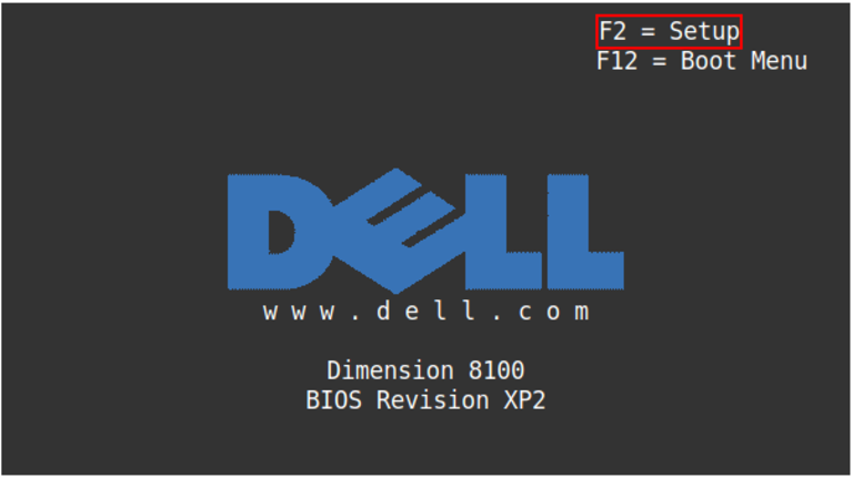 On some Dell systems press F2 to enter Bios. 