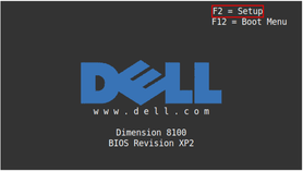 Em alguns sistemas Dell pressione F2 para entrar no Bios. 